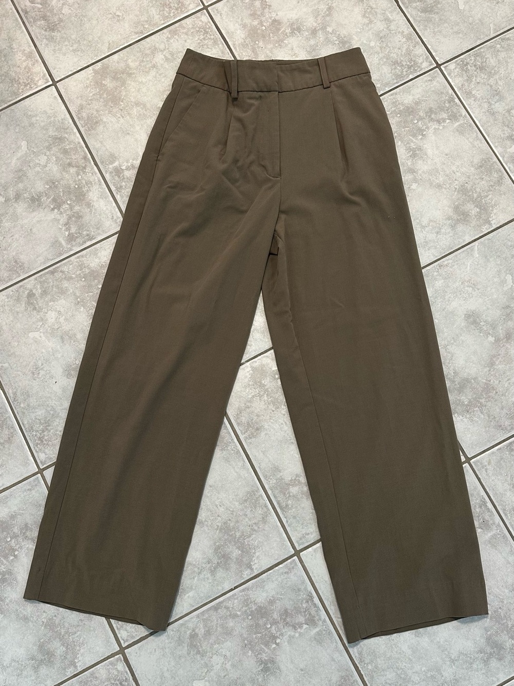 Dynamite Olive Wide-Leg Dress Pants